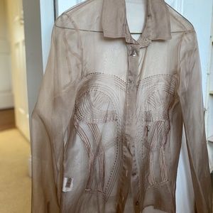 Ferre Milano Long Sleeve See Through Button Up 42